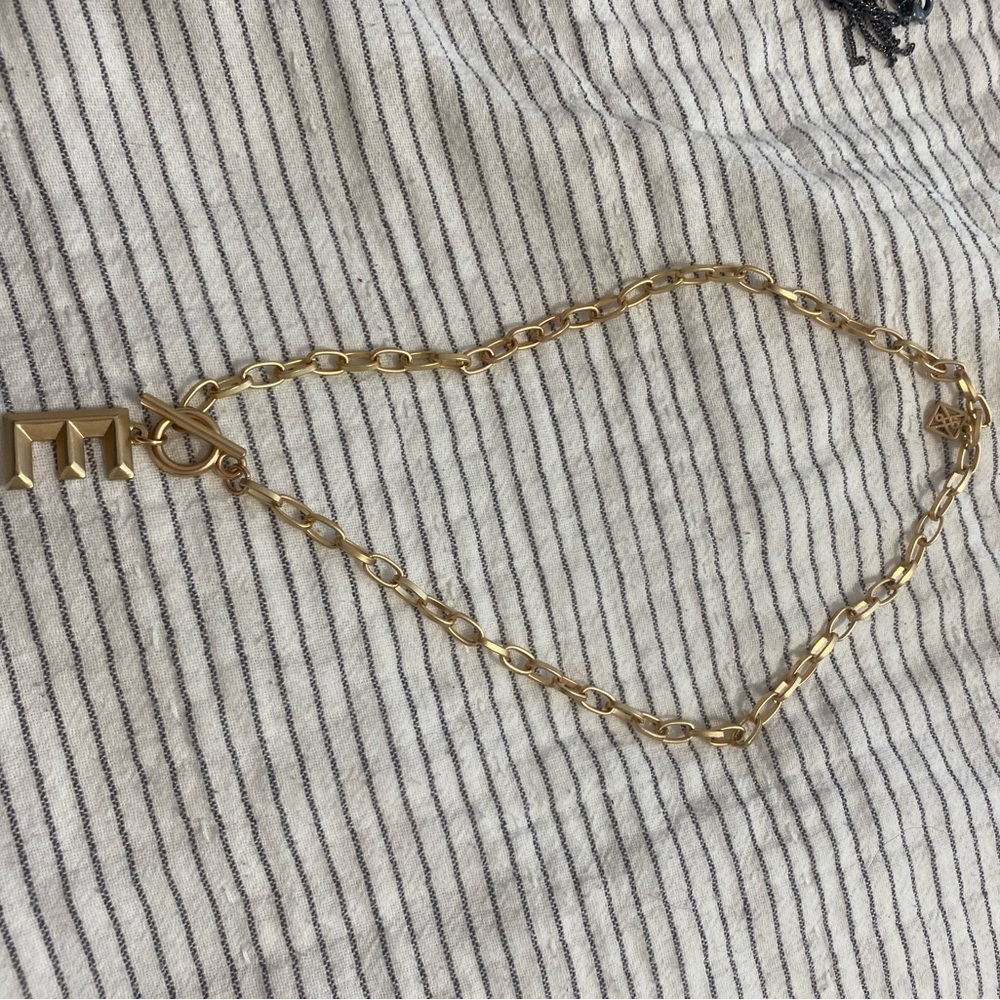 Gold Chain Necklace “E”